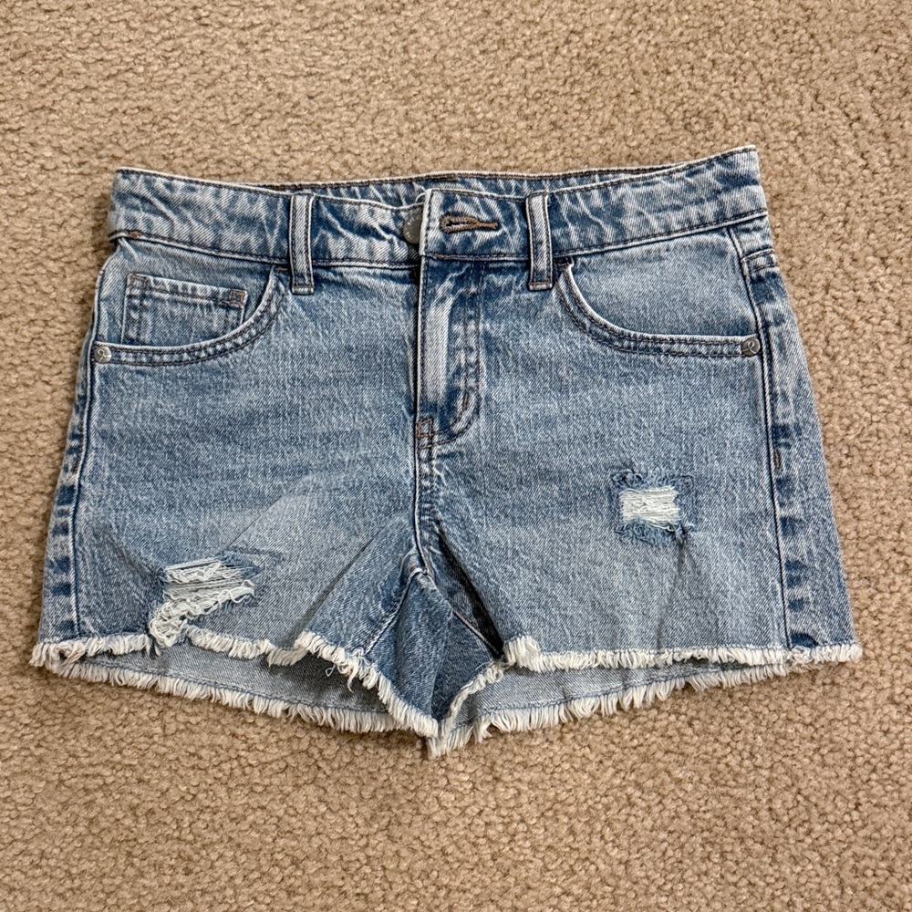 Casual Blue Distressed Jean Shorts